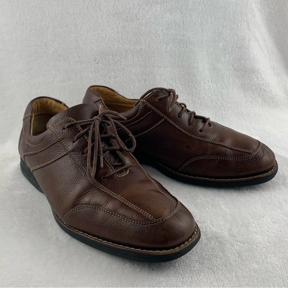 Johnston & Murphy Brown Sheepskin Derby Men's Size‎ 8.5M Made in Brazil lace up